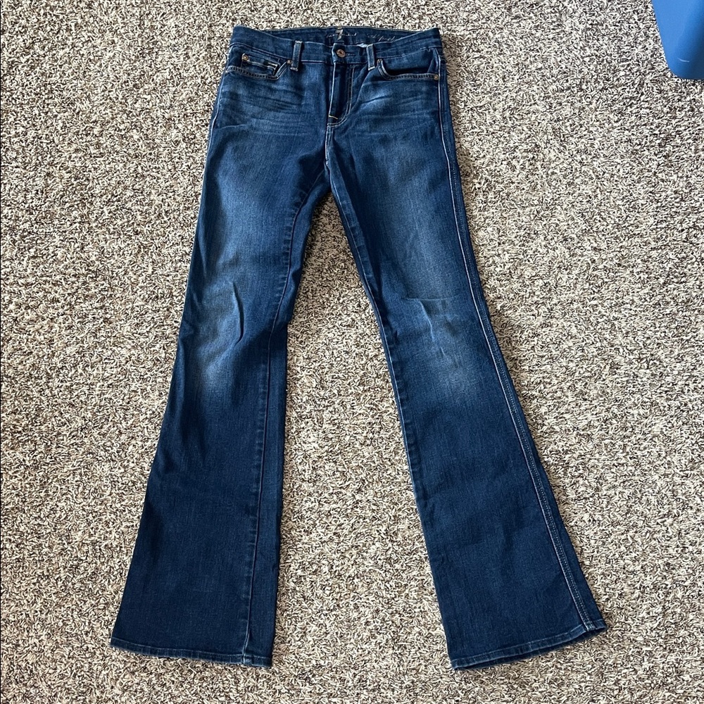 7 For All Mankind Dark Blue ‘A’ Pocket Flare Jeans